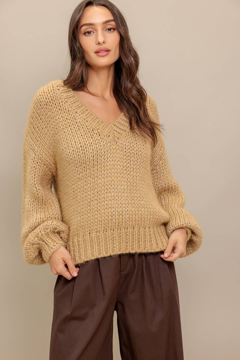 EARTHY TOUCH SWEATER KNIT TOP - MaraFormigone