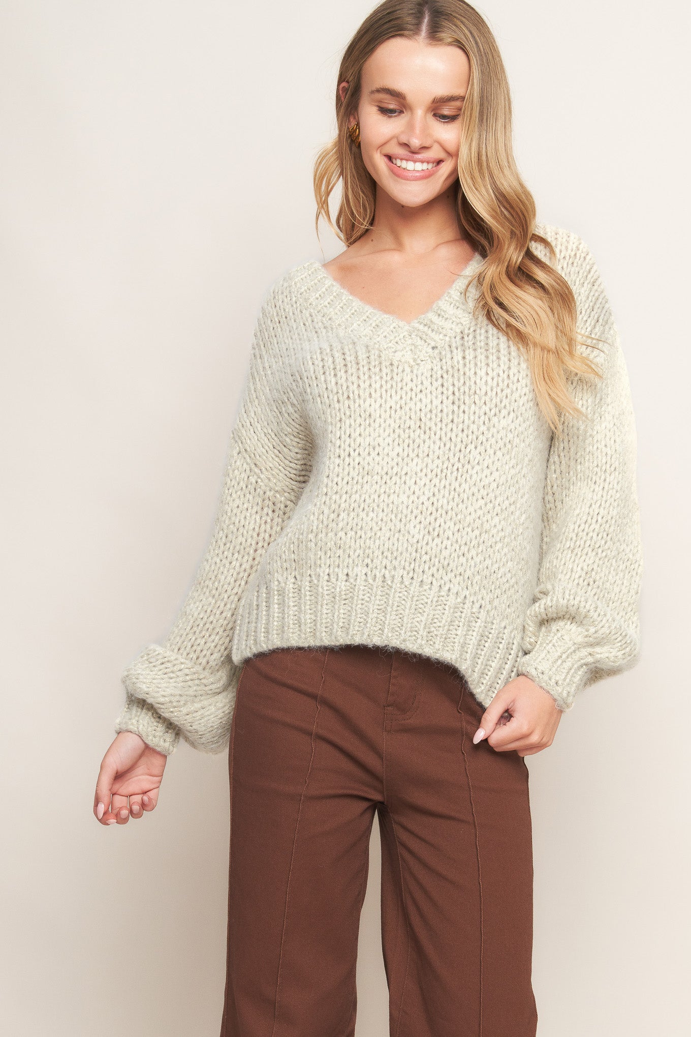 EARTHY TOUCH SWEATER KNIT TOP - MaraFormigone