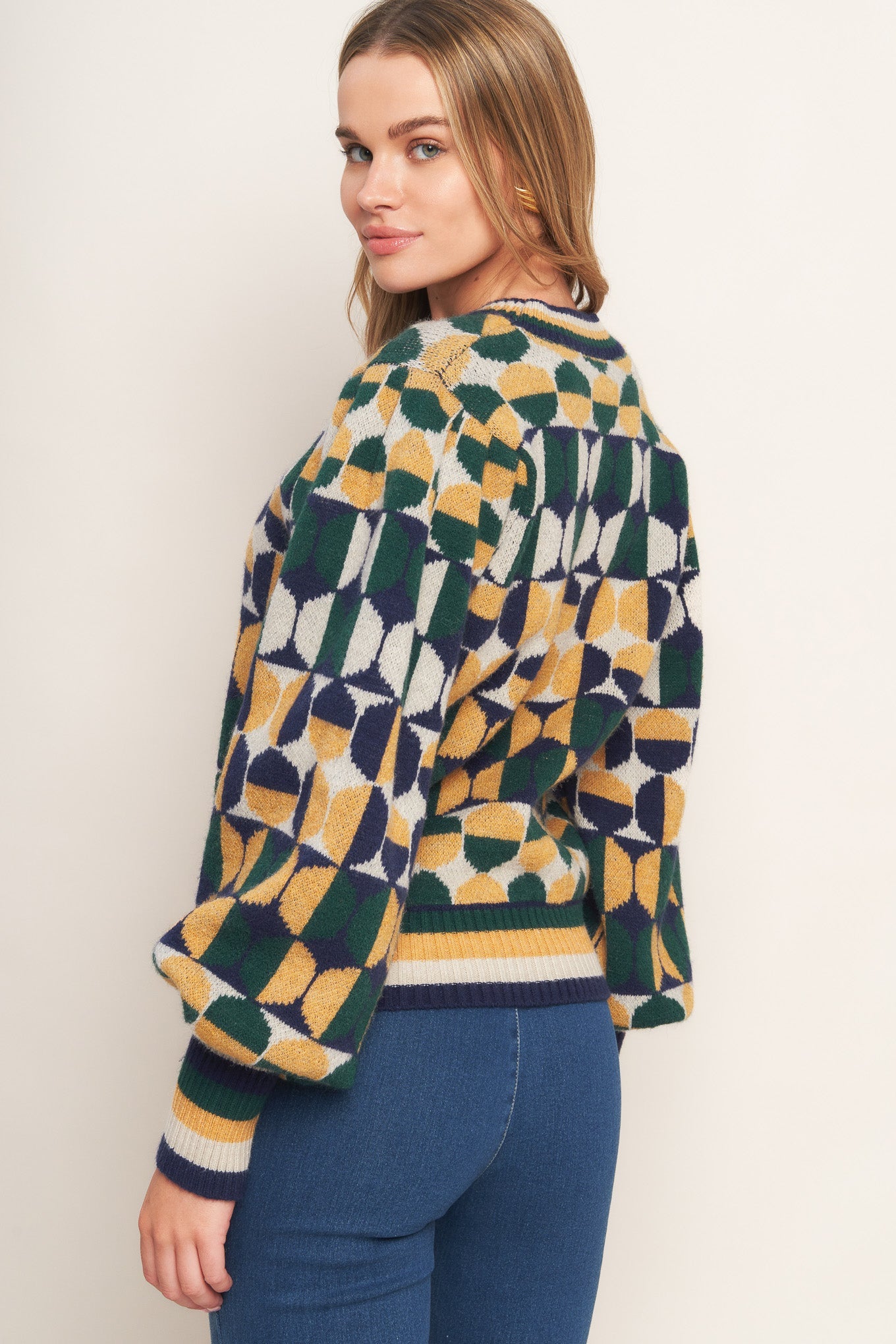 CHEER YOU ON JACQUARD SWEATER TOP - MaraFormigone