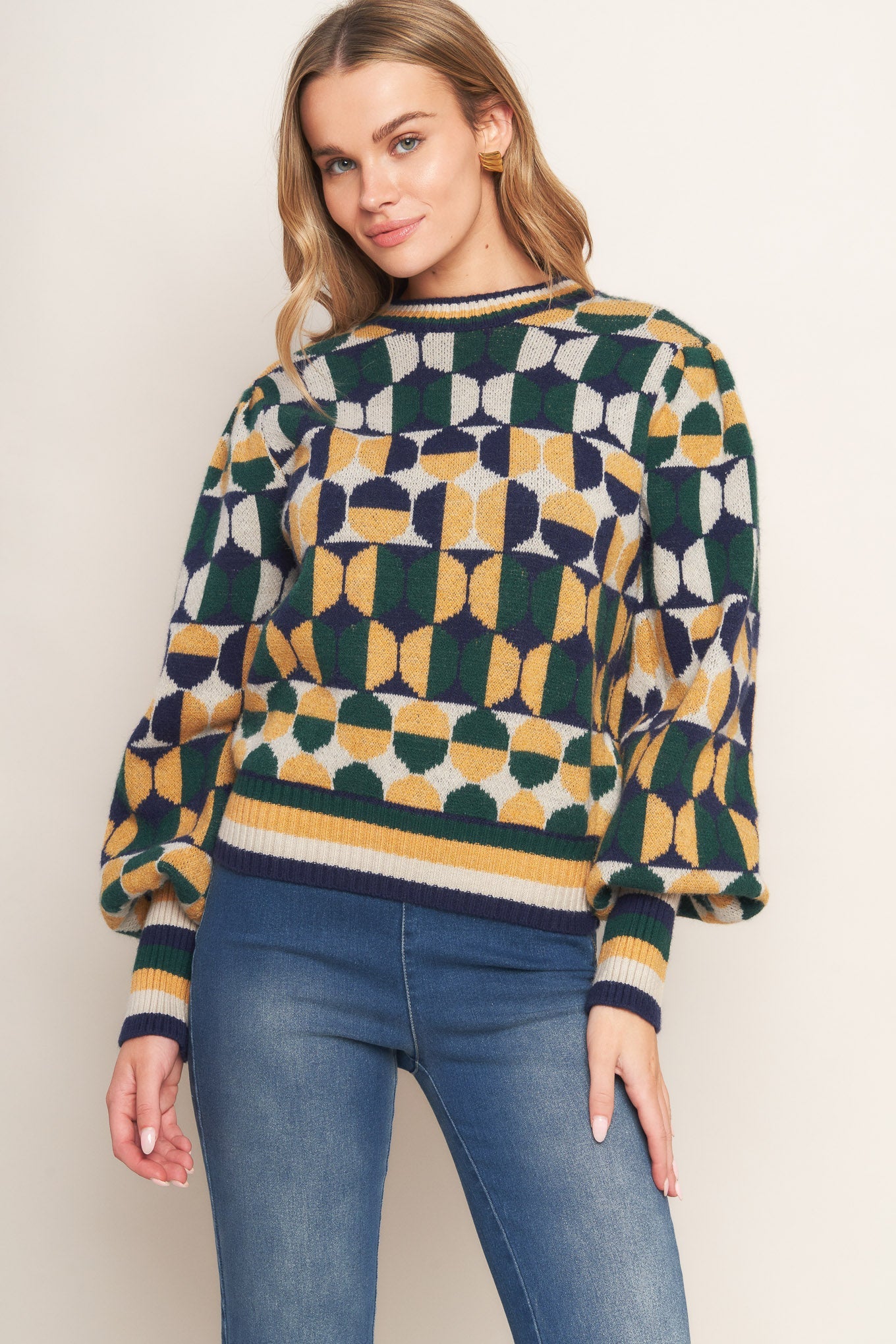 CHEER YOU ON JACQUARD SWEATER TOP - MaraFormigone
