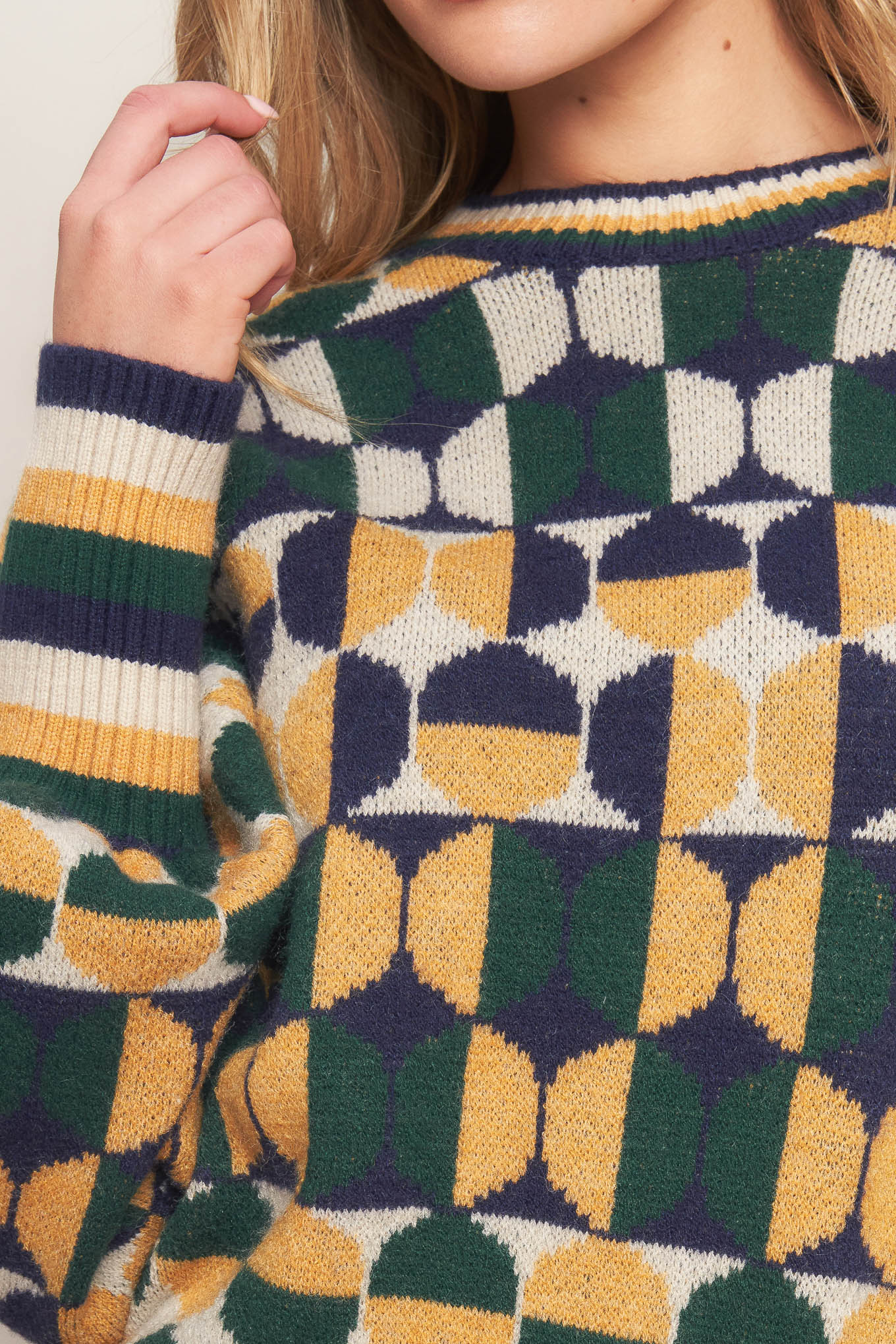 CHEER YOU ON JACQUARD SWEATER TOP - MaraFormigone