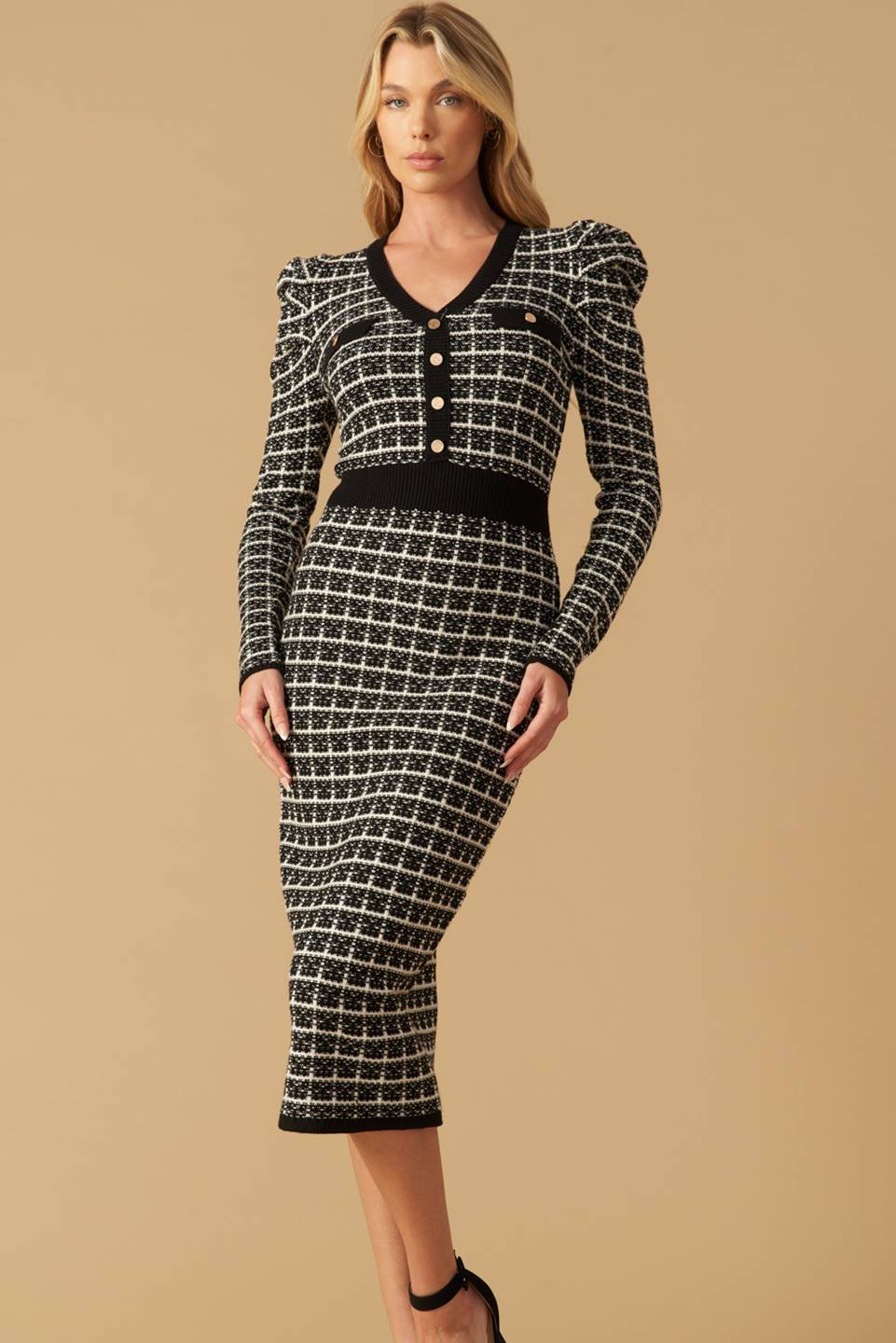 SERAPHIC MELODY SWEATER KNIT MIDI DRESS - MaraFormigone