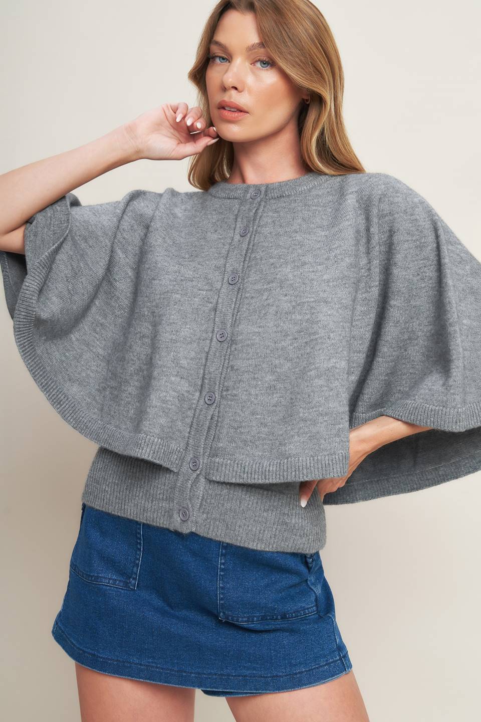 MISTY SHAWL CAPELET SWEATER - MaraFormigone