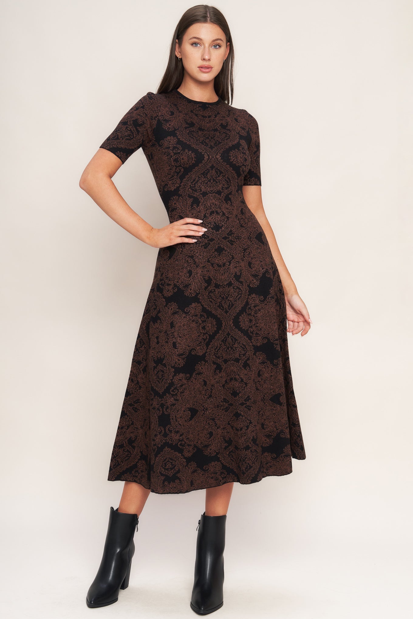 VESTIDO MIDI SUÉTER JACQUARD GOTHIC MUSE