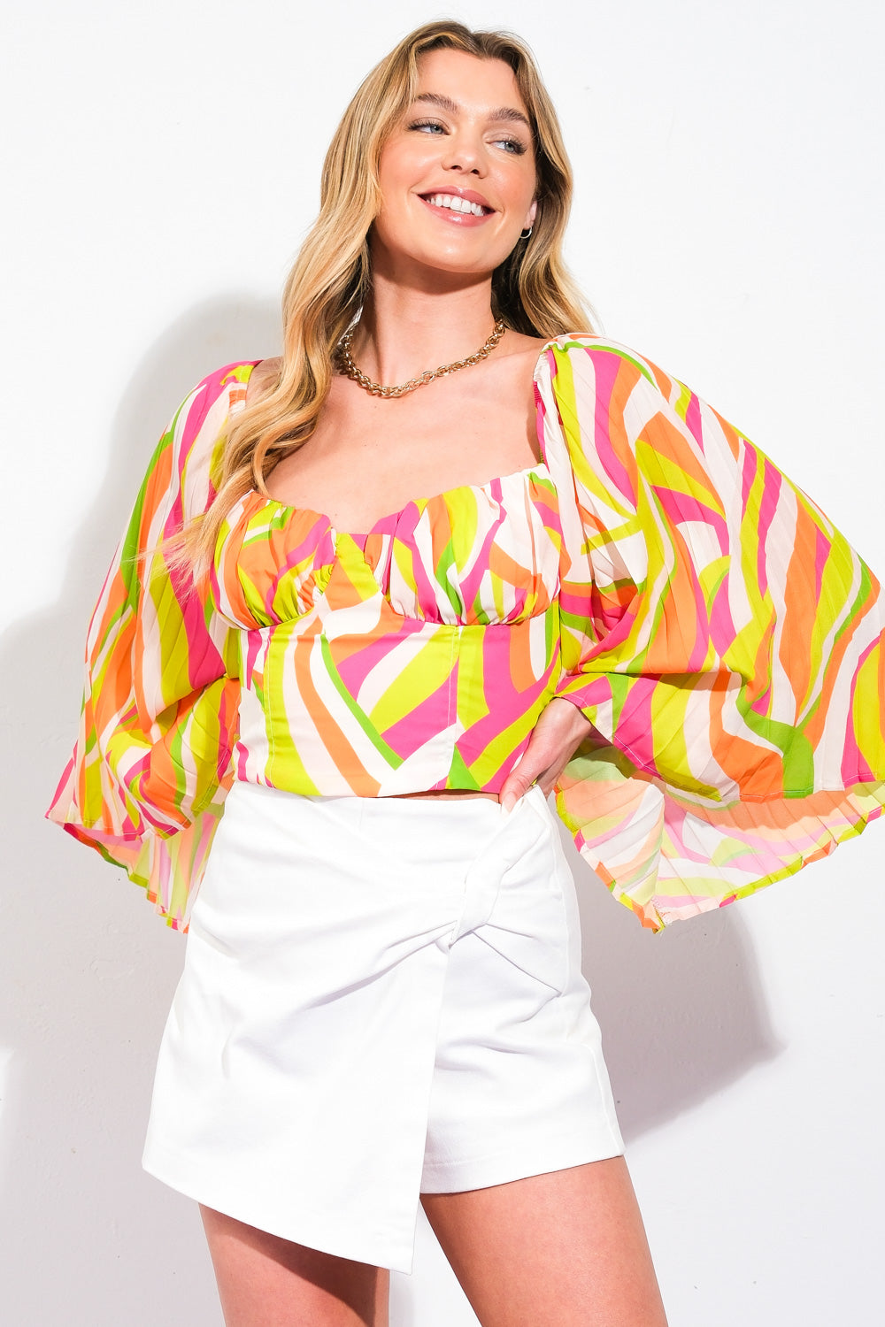 Top tejido fucsia auténtico