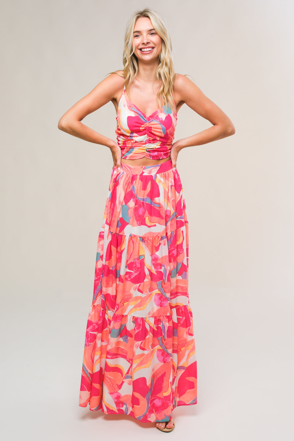 ROMANTICALLY SPEAKING WOVEN TOP AND SKIRT SET - MaraFormigone