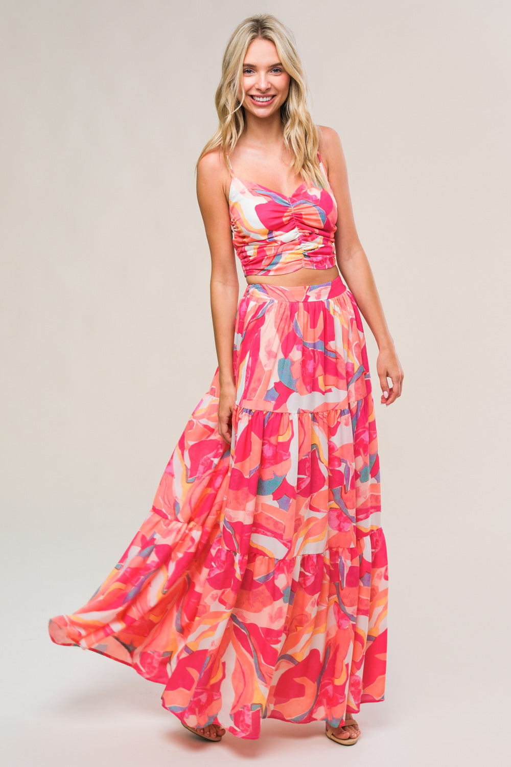 ROMANTICALLY SPEAKING WOVEN TOP AND SKIRT SET - MaraFormigone