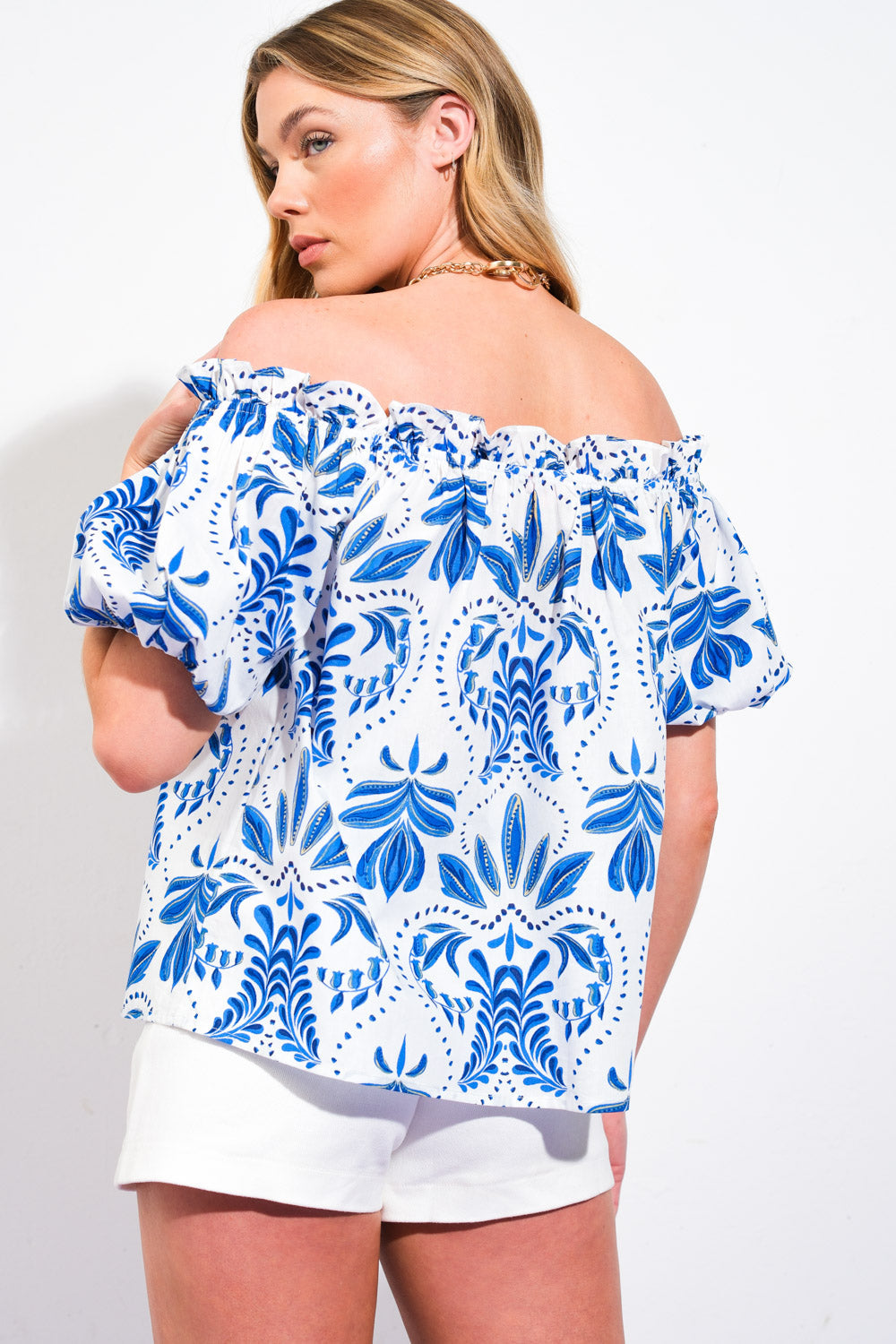 DIVIDE AND CONTOUR WOVEN TOP