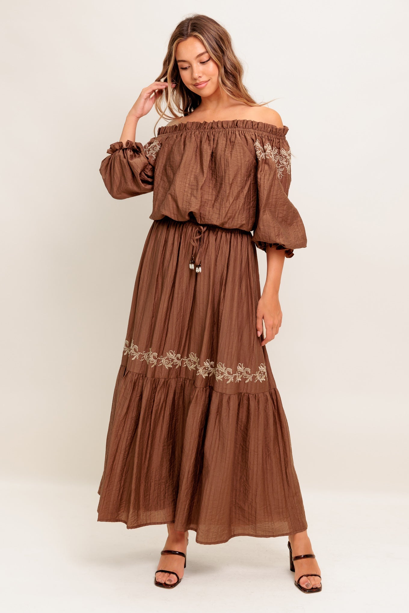FULL SPEED AHEAD BROWN WOVEN TOP - MaraFormigone