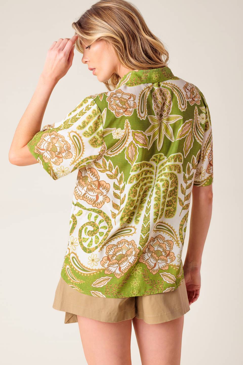 DISTANT ECHOES GREEN WOVEN SHIRT - MaraFormigone