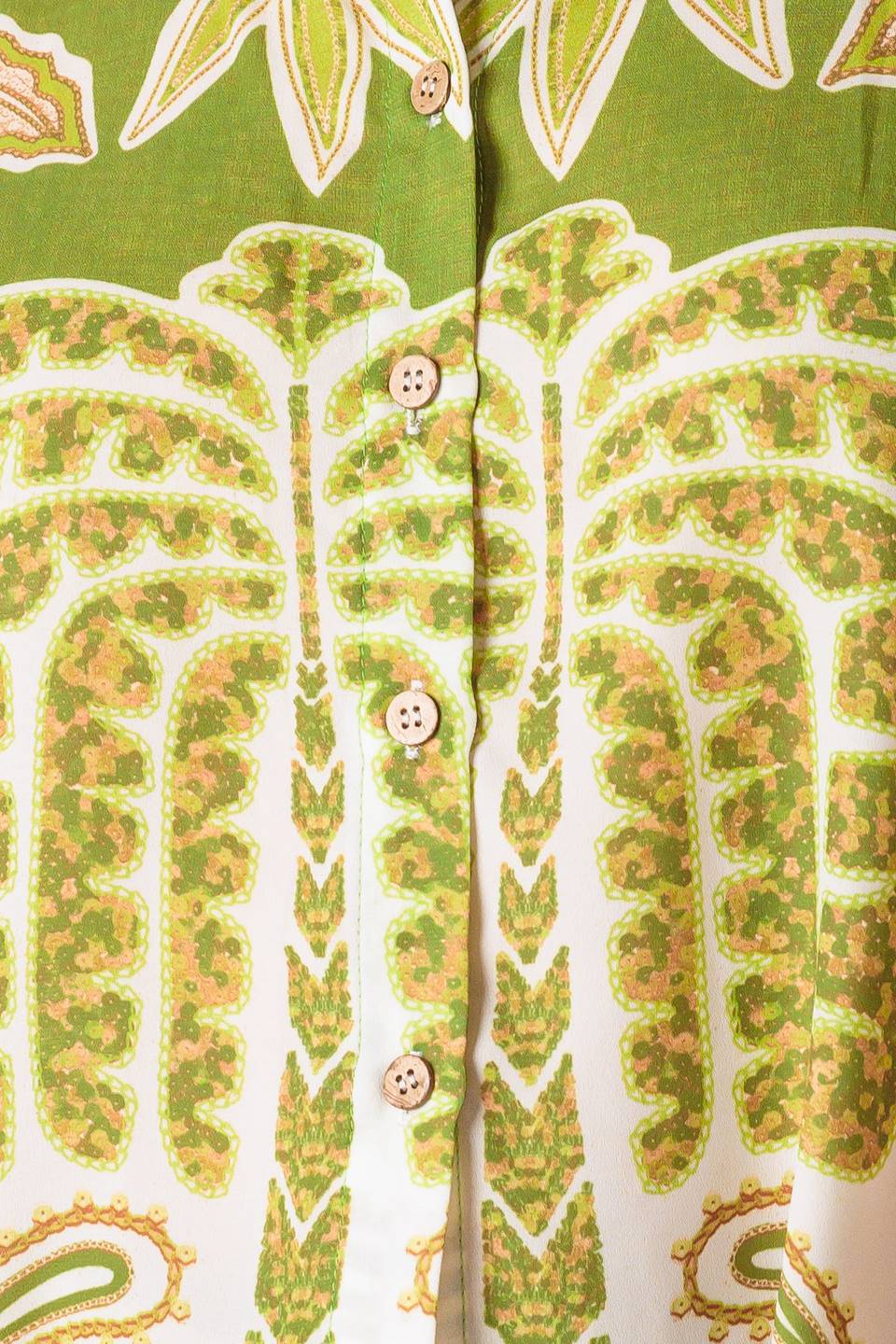 DISTANT ECHOES GREEN WOVEN SHIRT - MaraFormigone