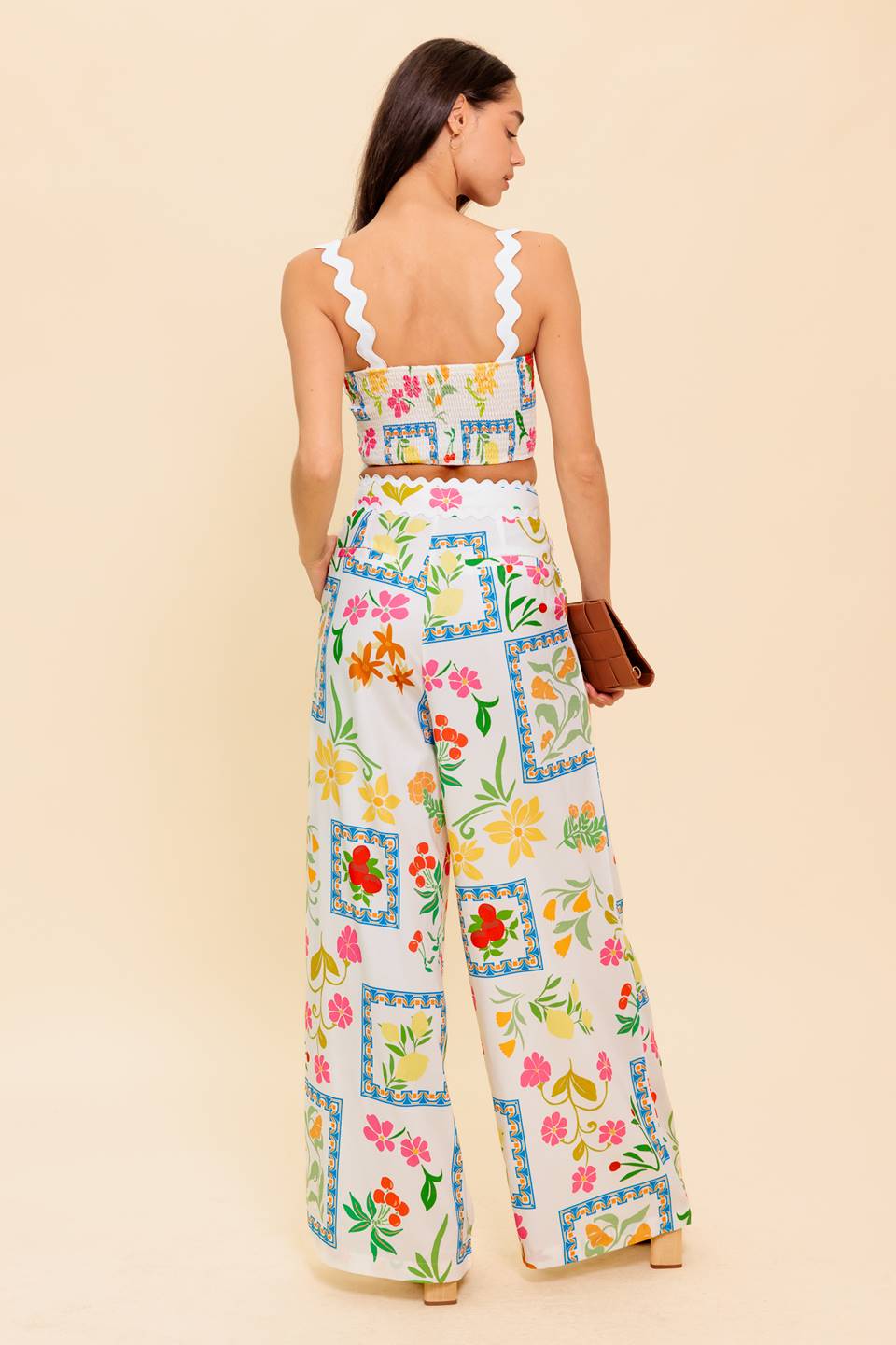 MARIGOLD IVORY WOVEN TOP AND PANT SET - MaraFormigone