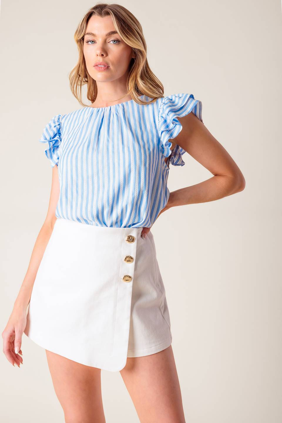 Blusa de tecido azul Sweet Harmony