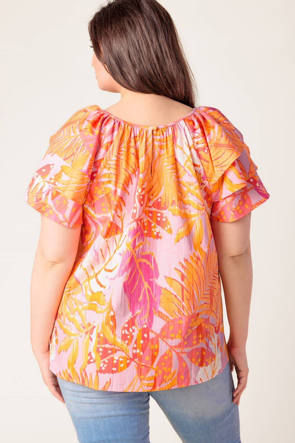 Blusa de tecido rosa brilhante para o entardecer