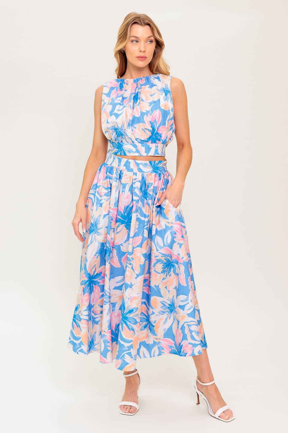 GOLDEN HOUR HARMONY WOVEN TOP AND SKIRT SET - MaraFormigone