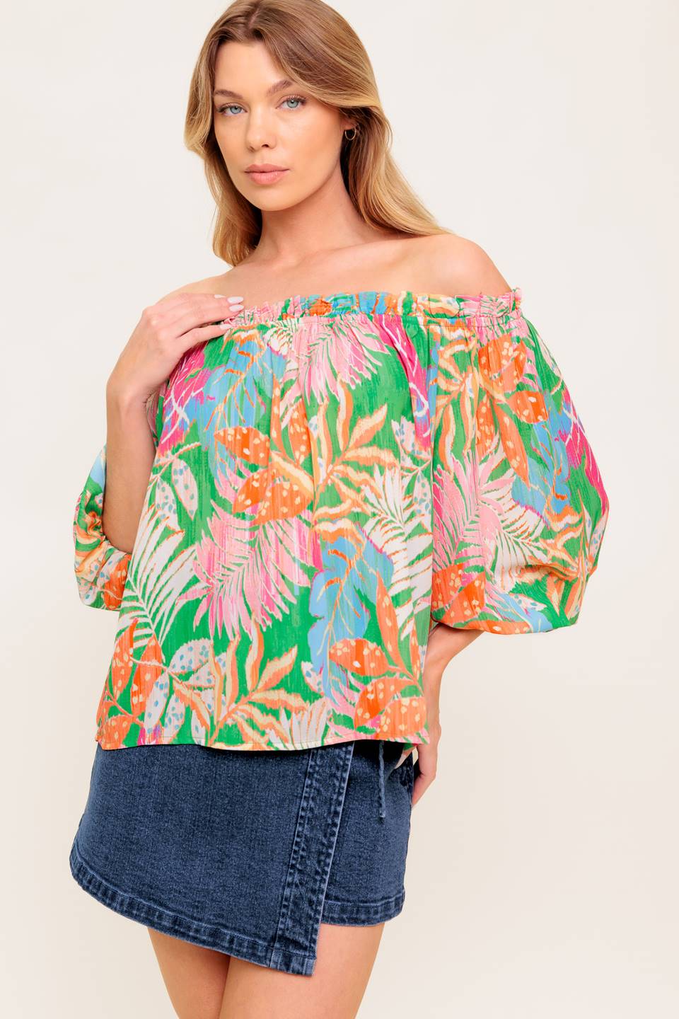 BLUSA DE TECIDO VERDE "VOTO DE AMOR"