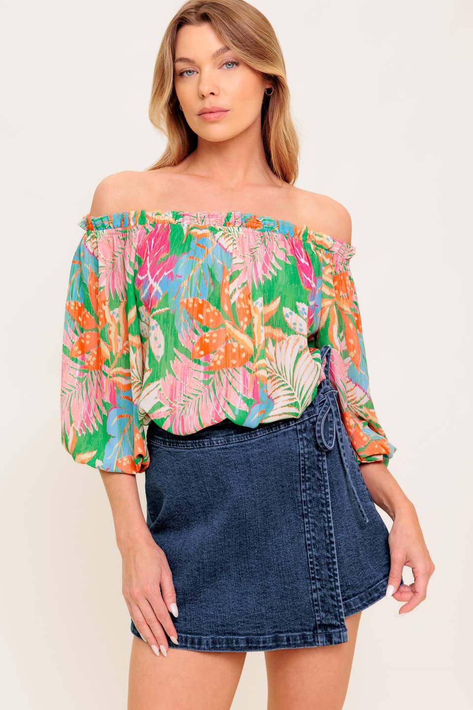 Top tejido verde con la frase "Voto de amor"