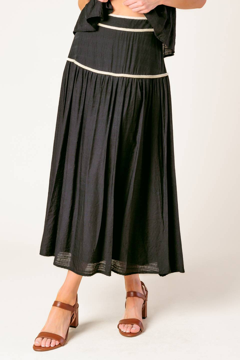 DIVIDE AND CONTOUR WOVEN TOP AND SKIRT SET - MaraFormigone