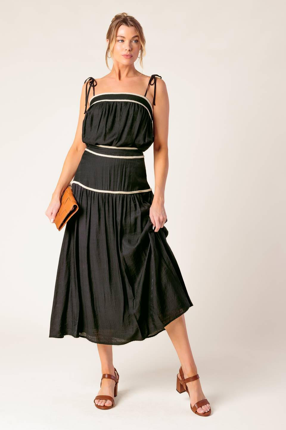 DIVIDE AND CONTOUR WOVEN TOP AND SKIRT SET - MaraFormigone