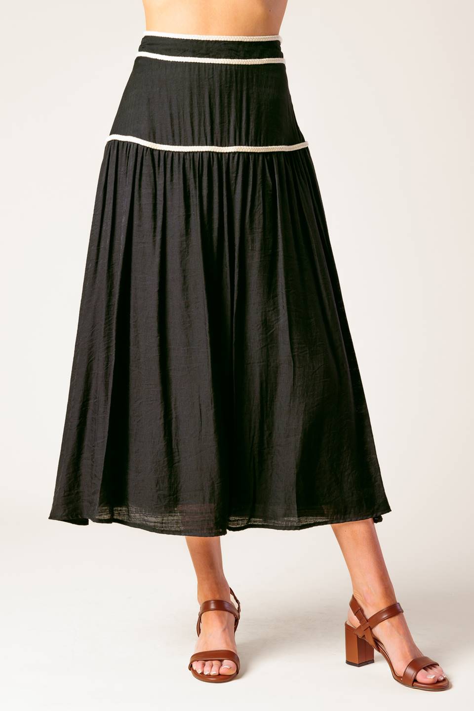 DIVIDE AND CONTOUR WOVEN TOP AND SKIRT SET - MaraFormigone