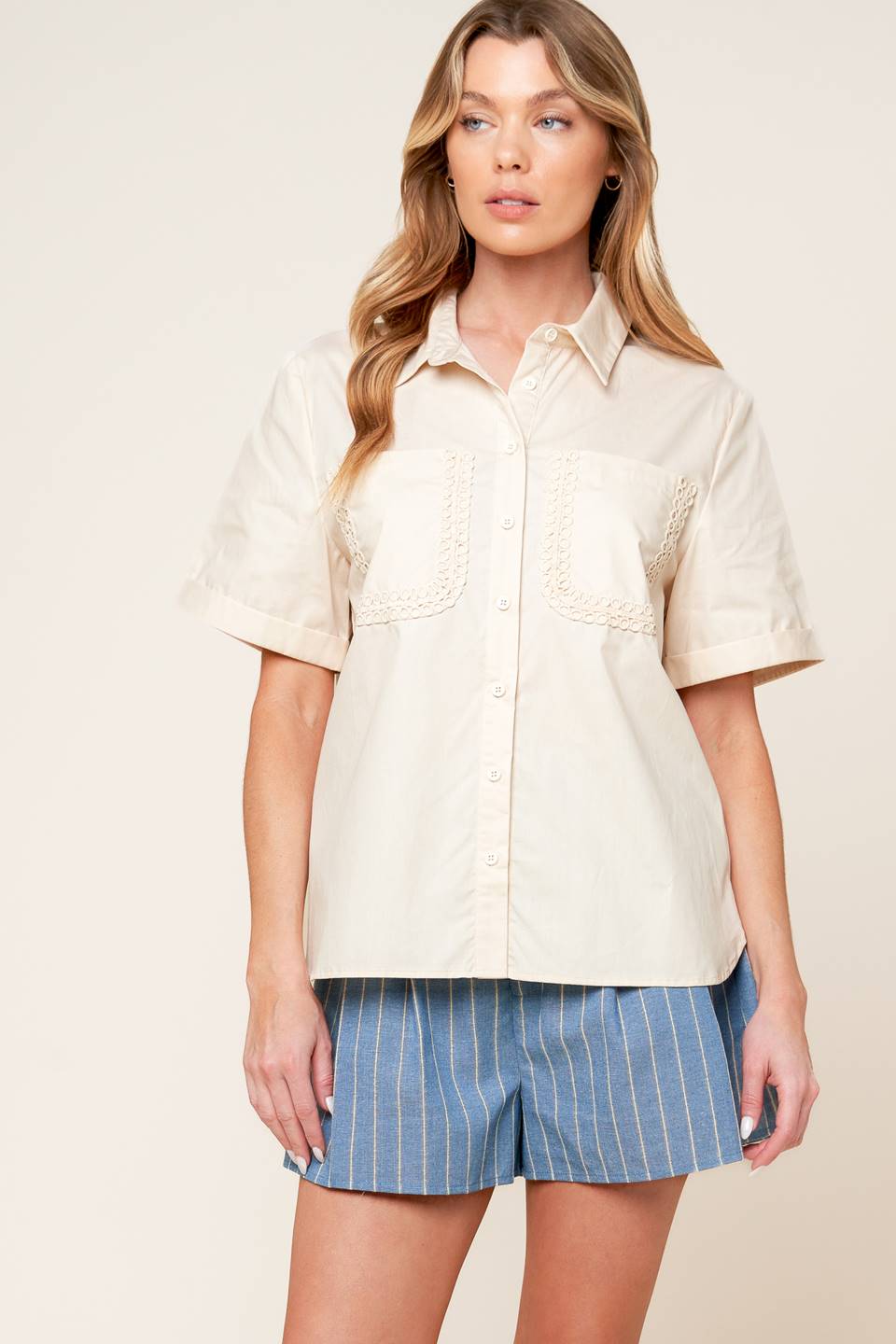 BLUSA LAYTON CREME TECIDA