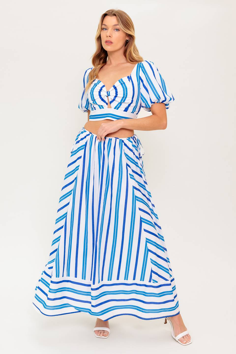 GARDEN WHISPERS WOVEN TOP AND SKIRT SET - MaraFormigone