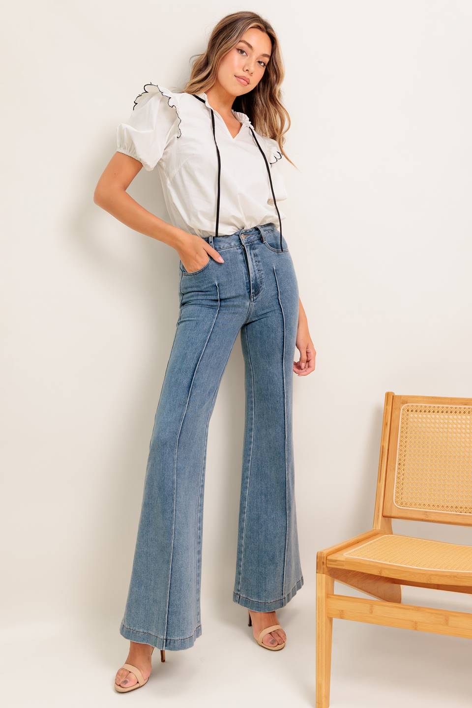 BLUSA FRENCH WHISPER MARFIM TECIDA