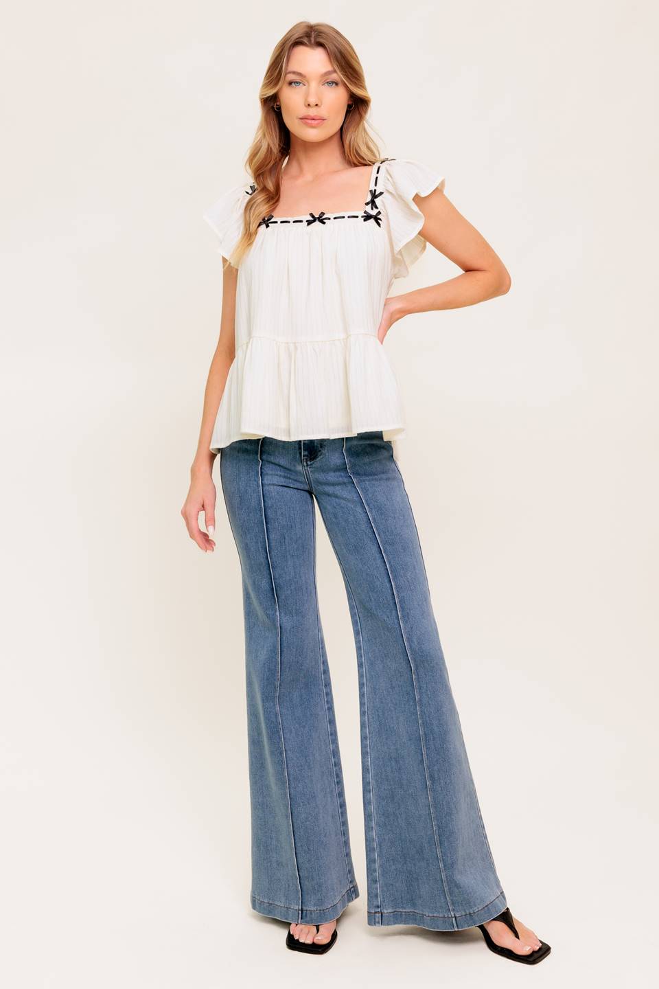 CELESTIAL CRUSH CREAM WOVEN TOP - MaraFormigone