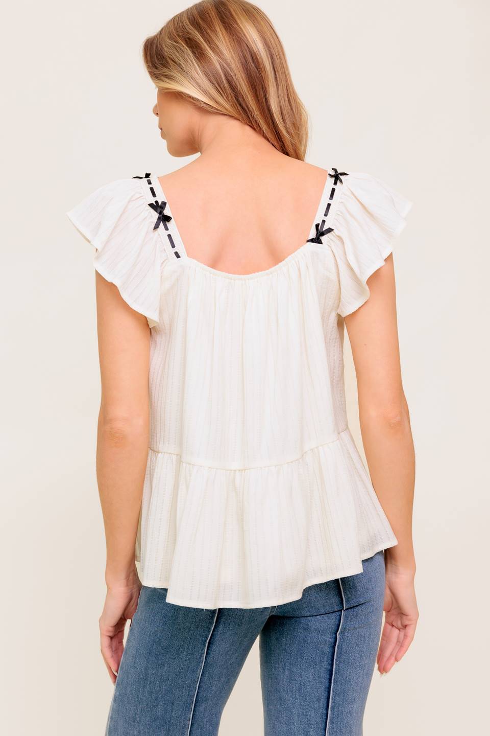 CELESTIAL CRUSH CREAM WOVEN TOP - MaraFormigone