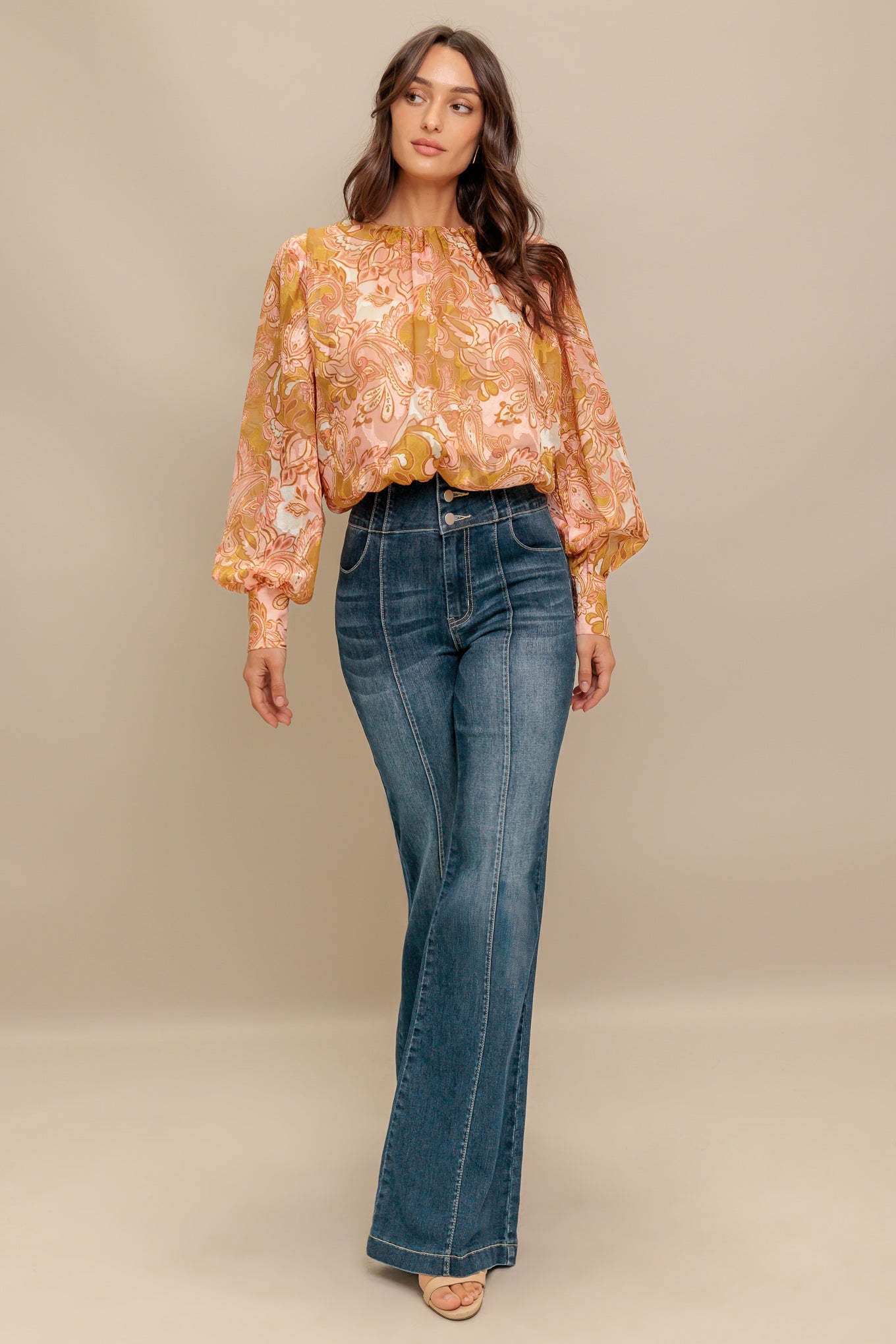 PAISLEY BREEZE  WOVEN JACQUARD TOP - MaraFormigone