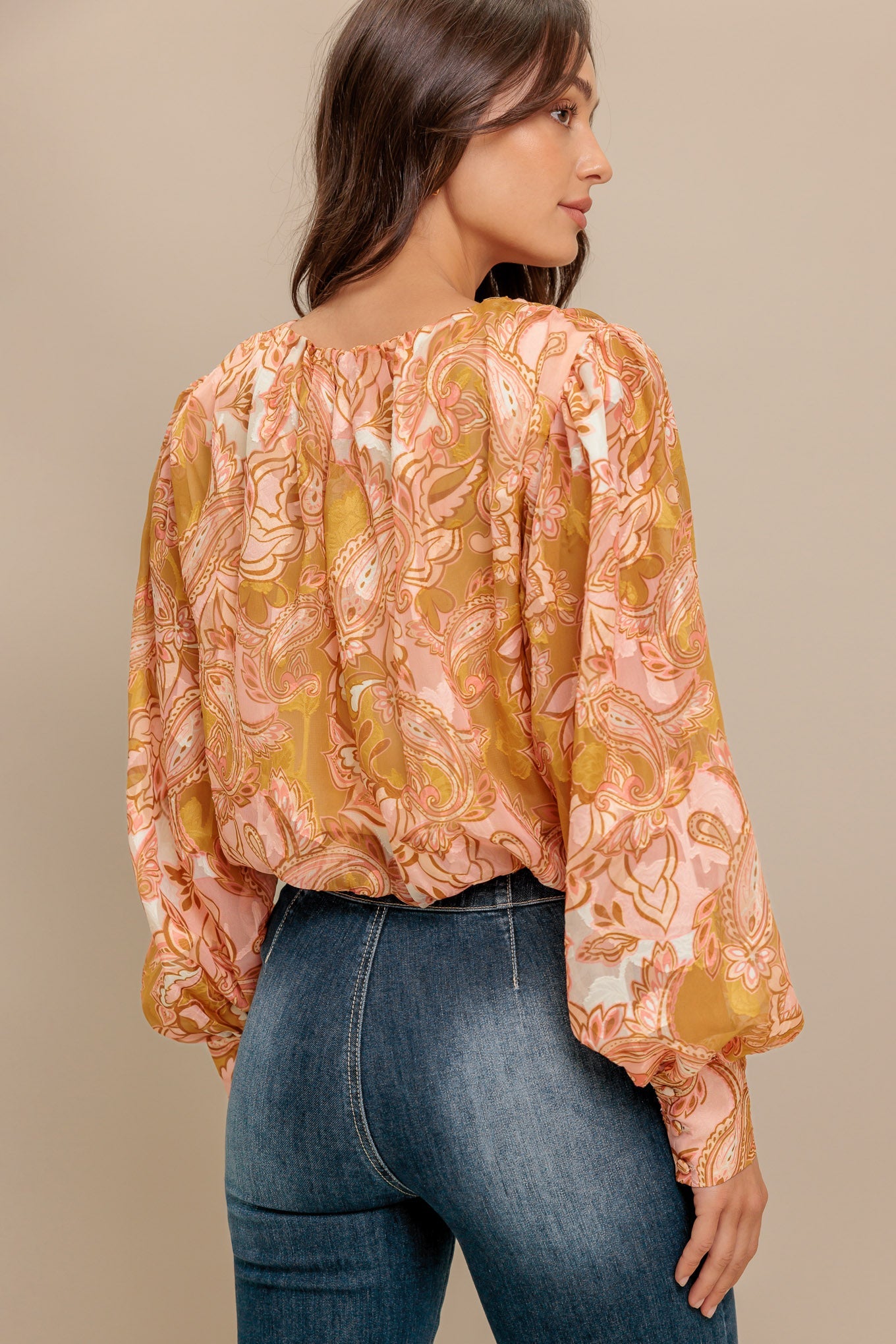 PAISLEY BREEZE  WOVEN JACQUARD TOP - MaraFormigone