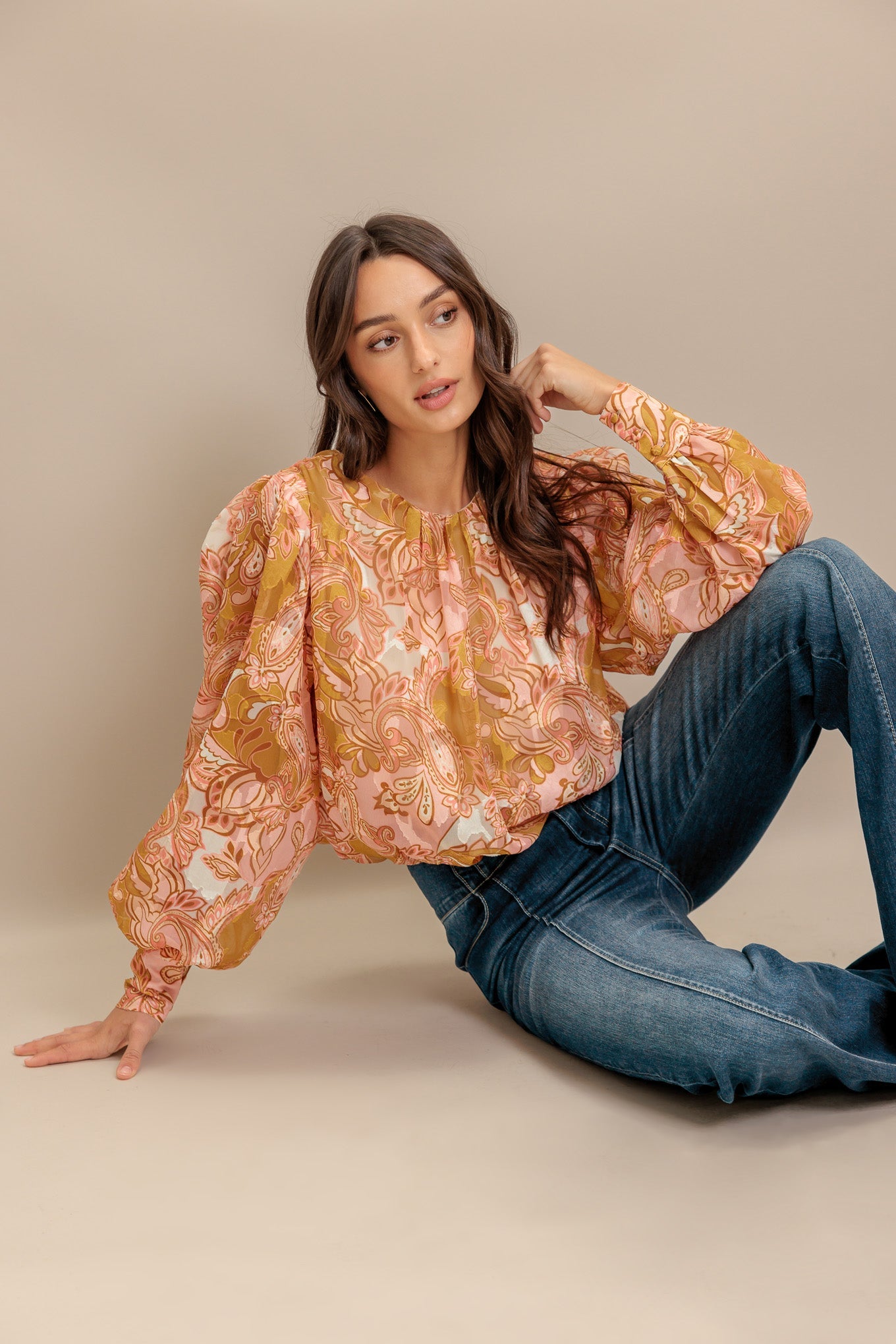PAISLEY BREEZE  WOVEN JACQUARD TOP - MaraFormigone