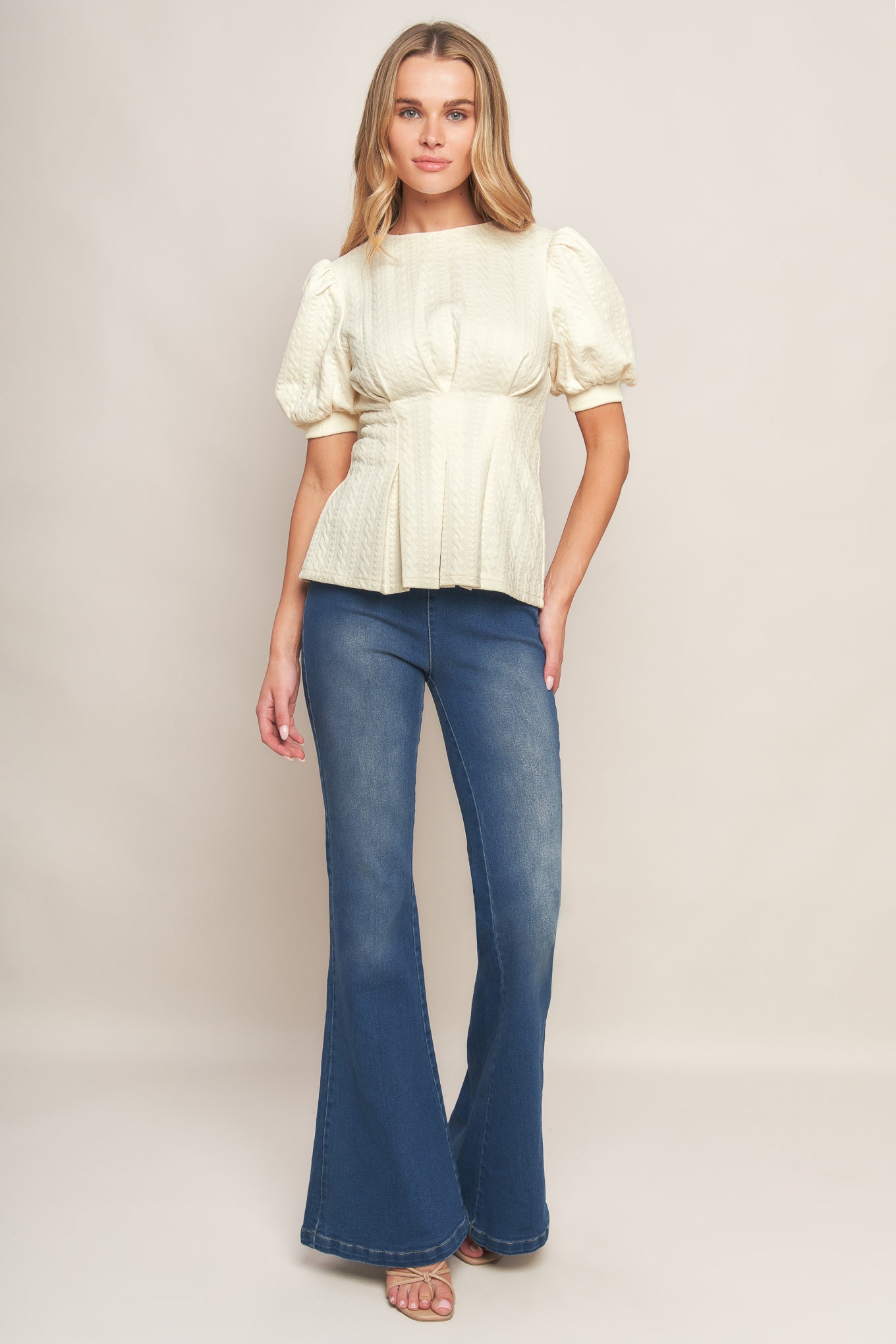 CREAM TWIST WOVEN TOP - MaraFormigone
