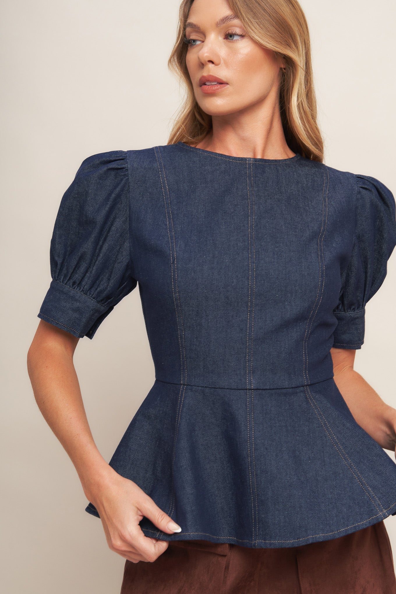 CLASSIC EDGE DARK DENIM TOP - MaraFormigone