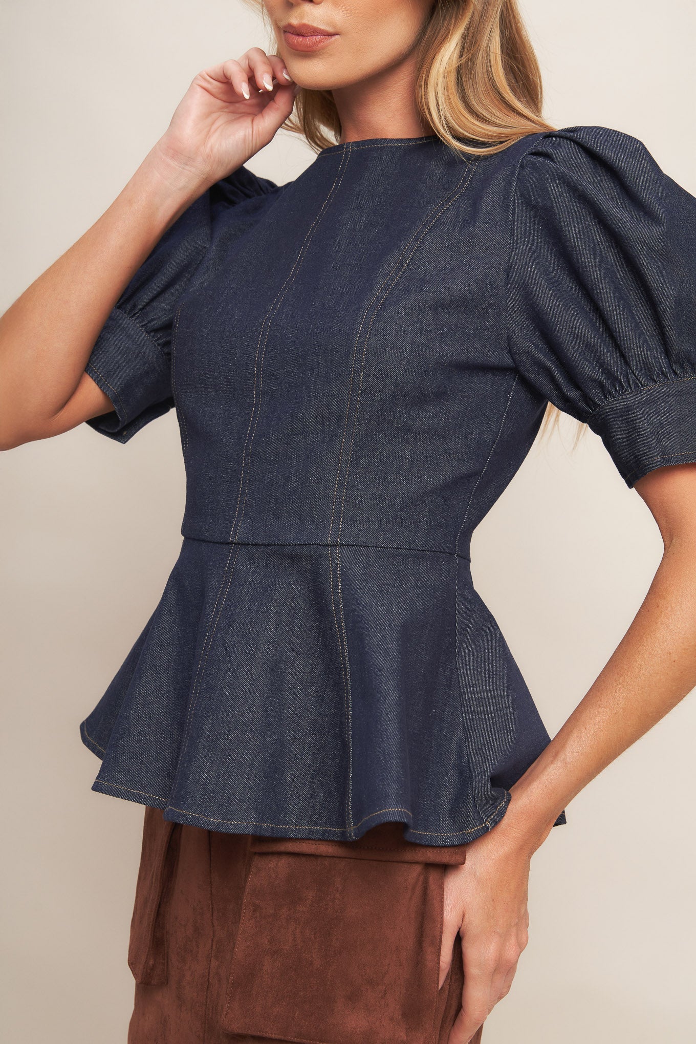 CLASSIC EDGE DARK DENIM TOP - MaraFormigone