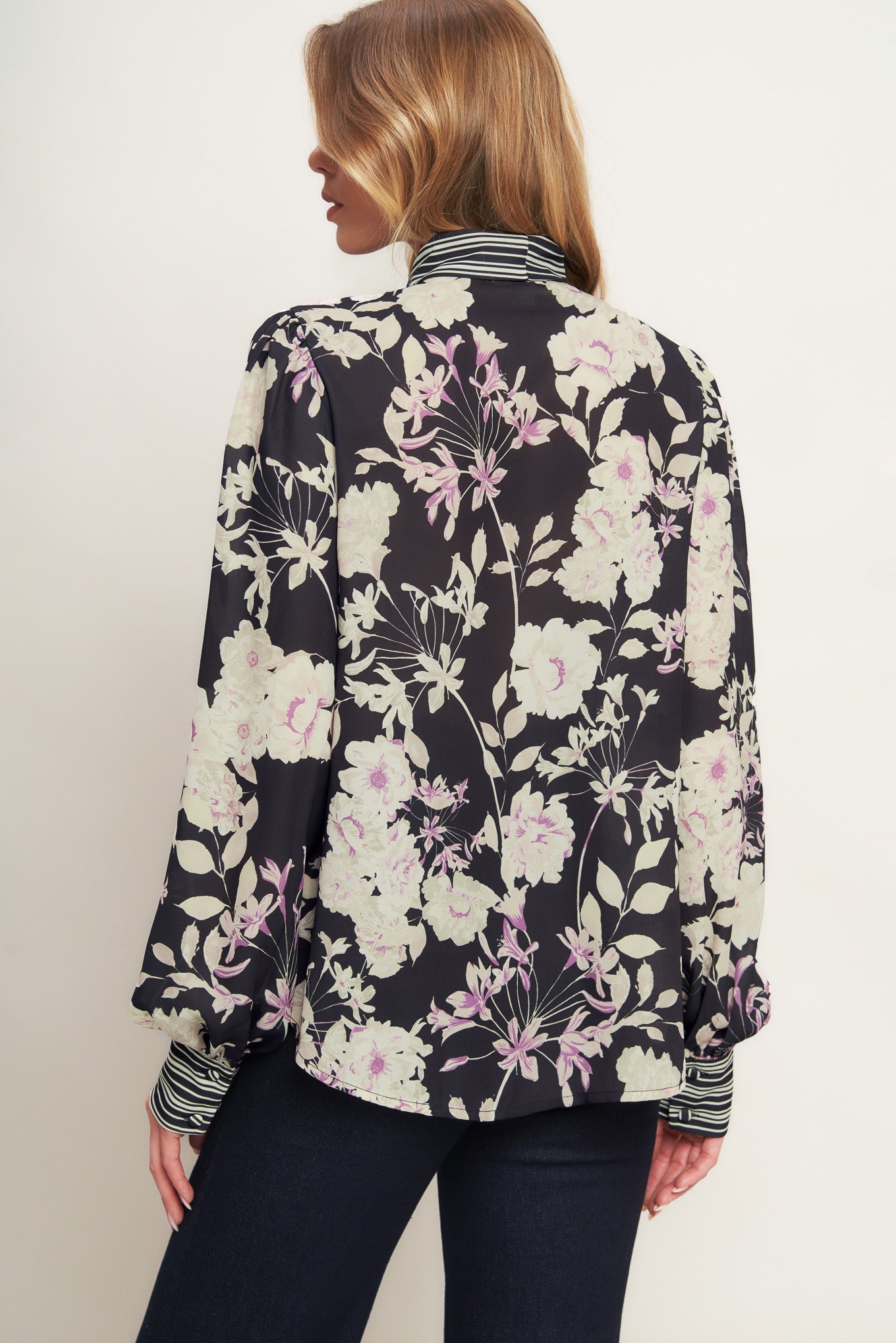 GARDEN GLAM BLACK WOVEN TOP - MaraFormigone