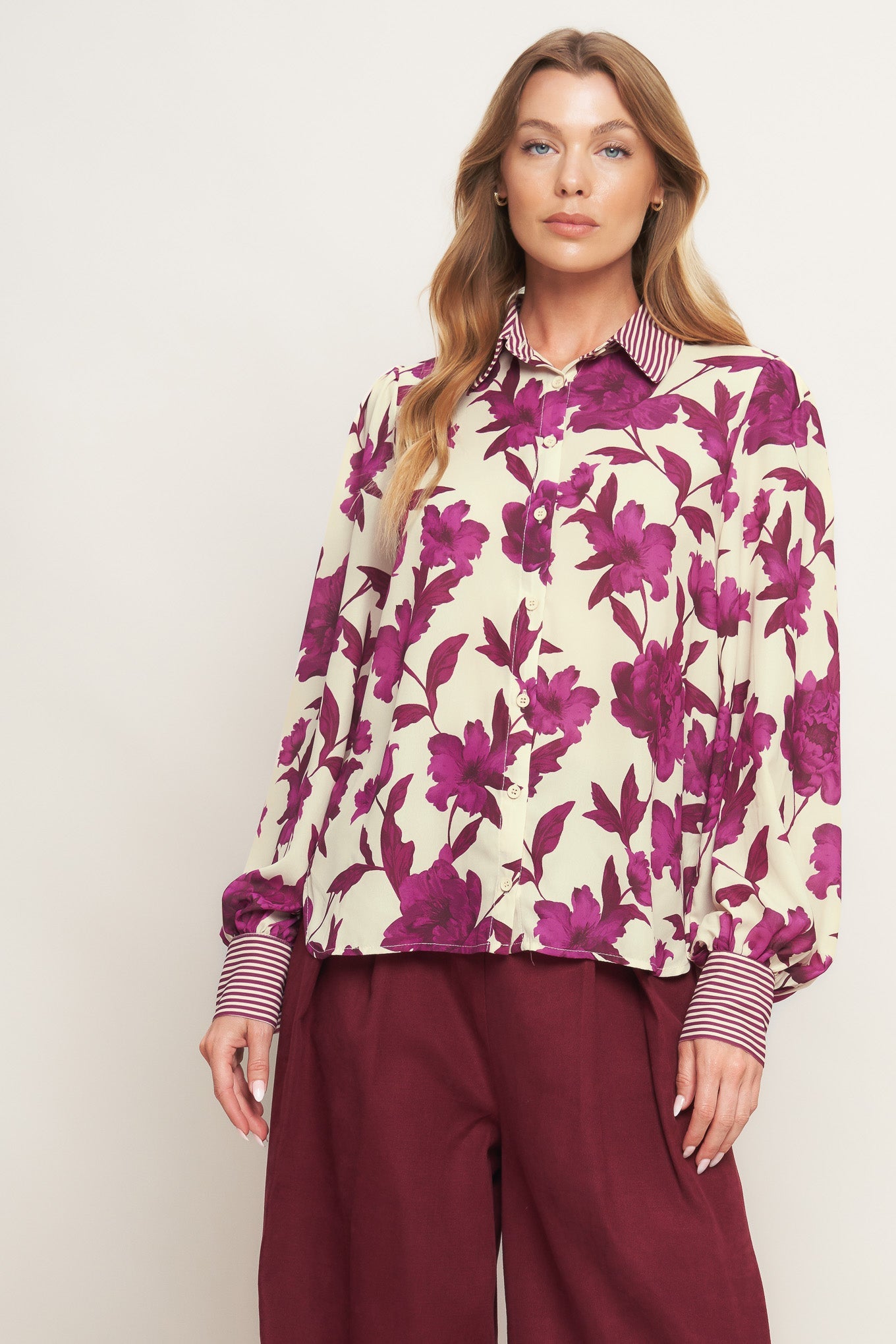 SWEET BOTANICAL CHARM WOVEN TOP - MaraFormigone