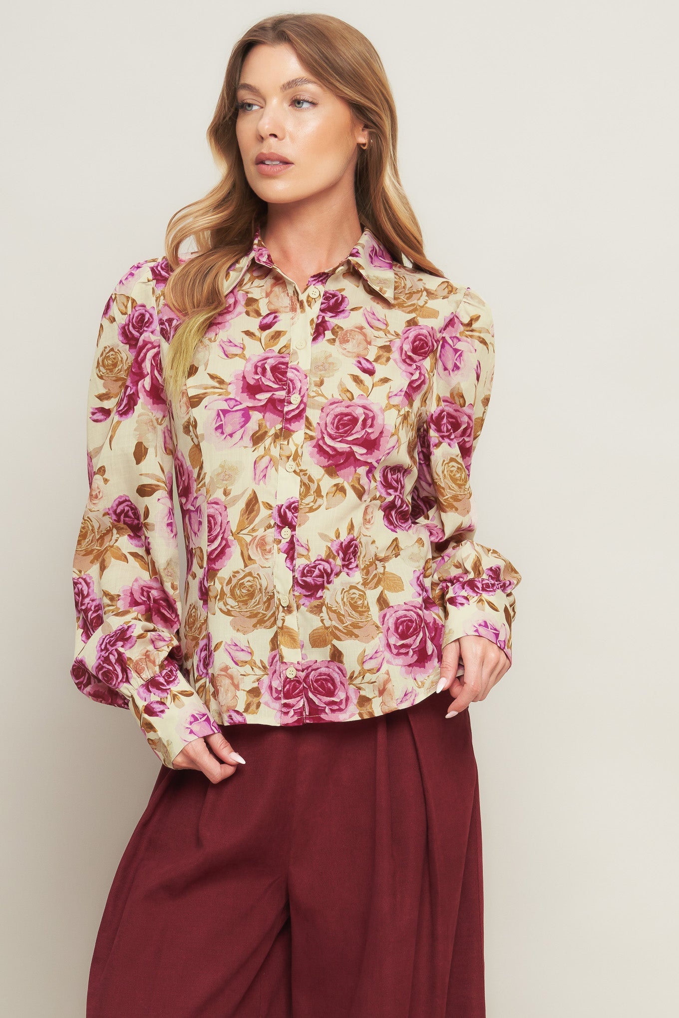 PARISIAN ROSE DREAM WOVEN TOP - MaraFormigone