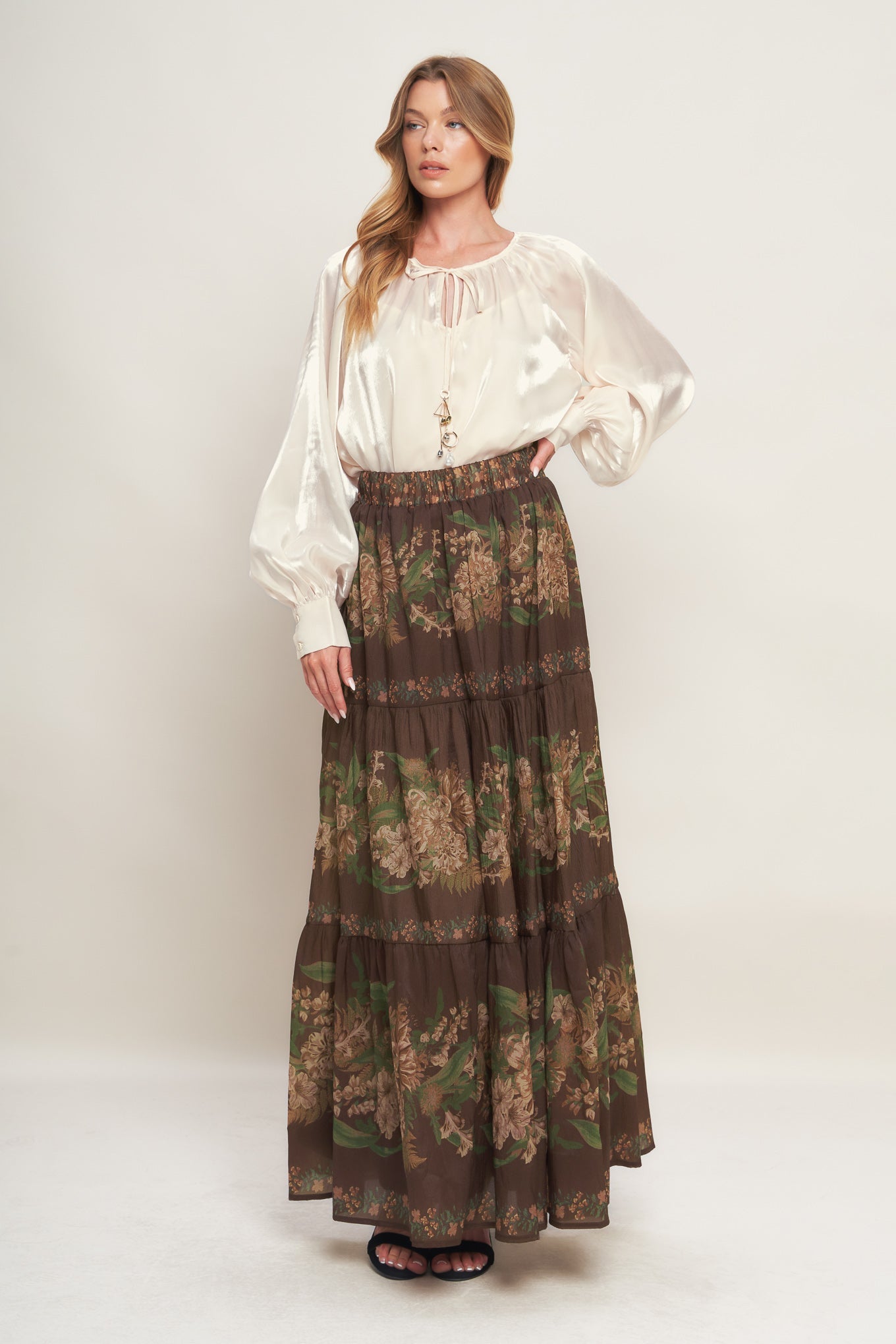 ETERNAL PEARL CHARM WOVEN PEASANT TOP - MaraFormigone