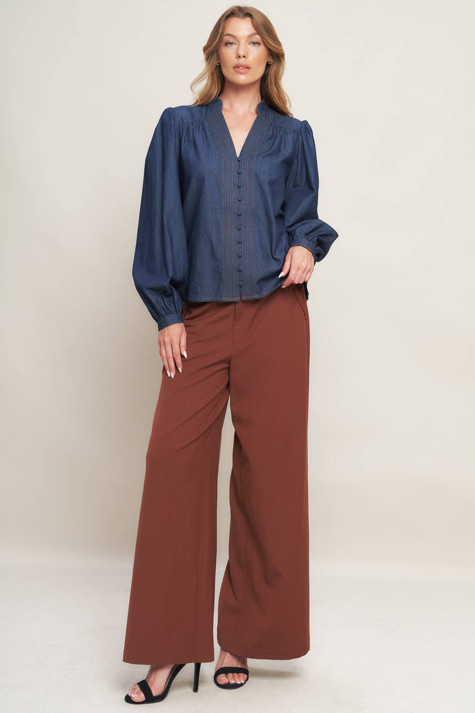 STITCH STORY LIGHTWEIGHT DENIM TOP - MaraFormigone