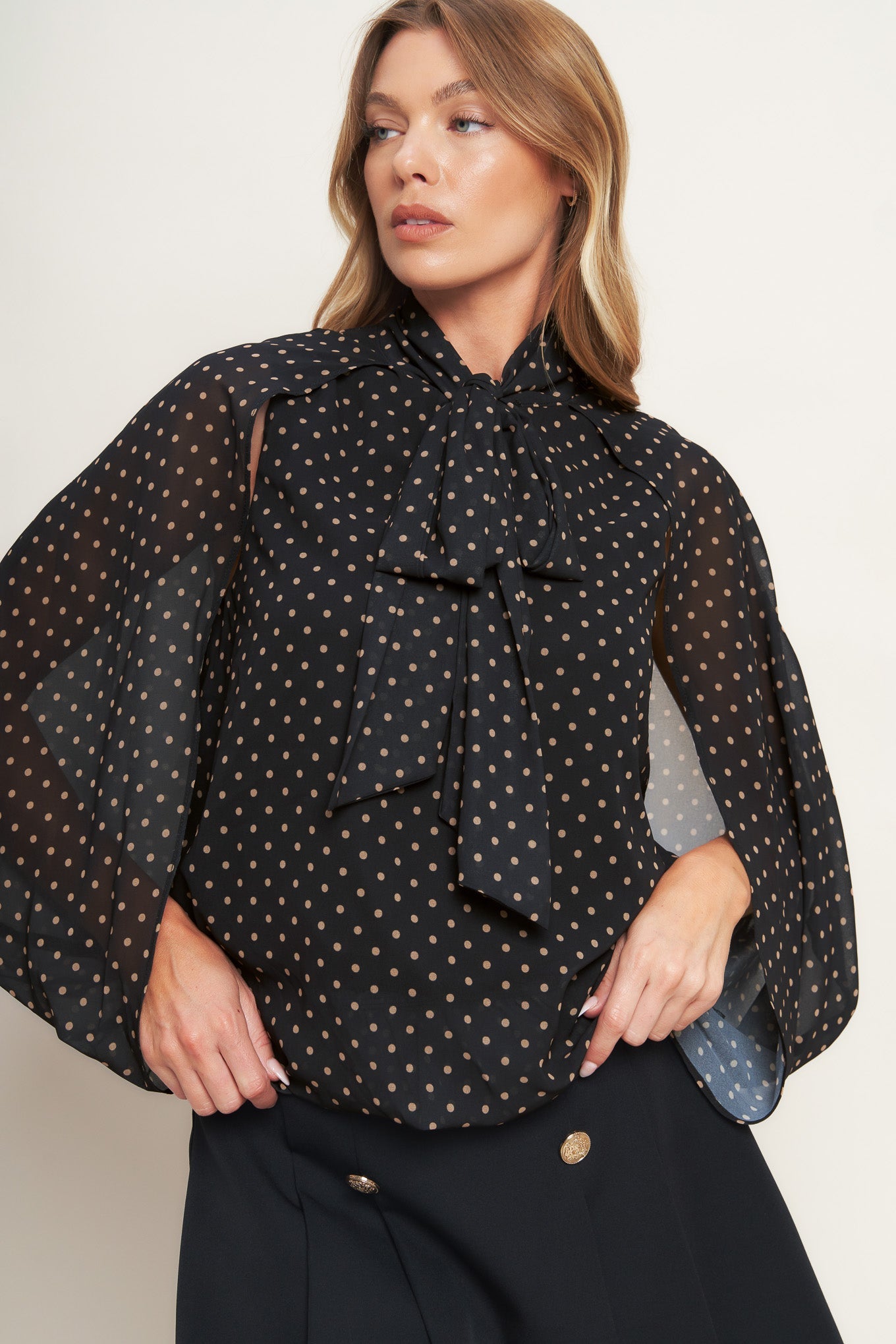 MIDNIGHT DOT CHIC WOVEN TOP - MaraFormigone
