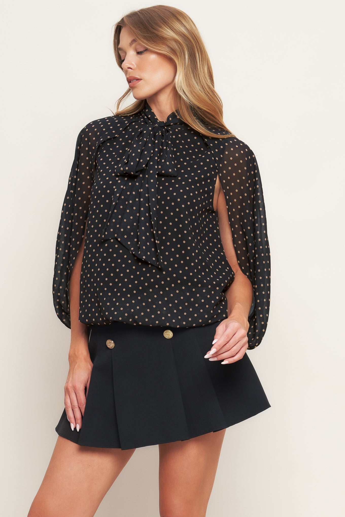 MIDNIGHT DOT CHIC WOVEN TOP - MaraFormigone