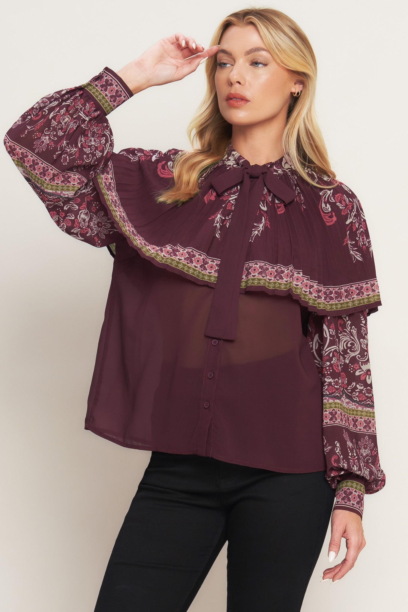 BLUSA TECIDA DE CEREJA ASTECA