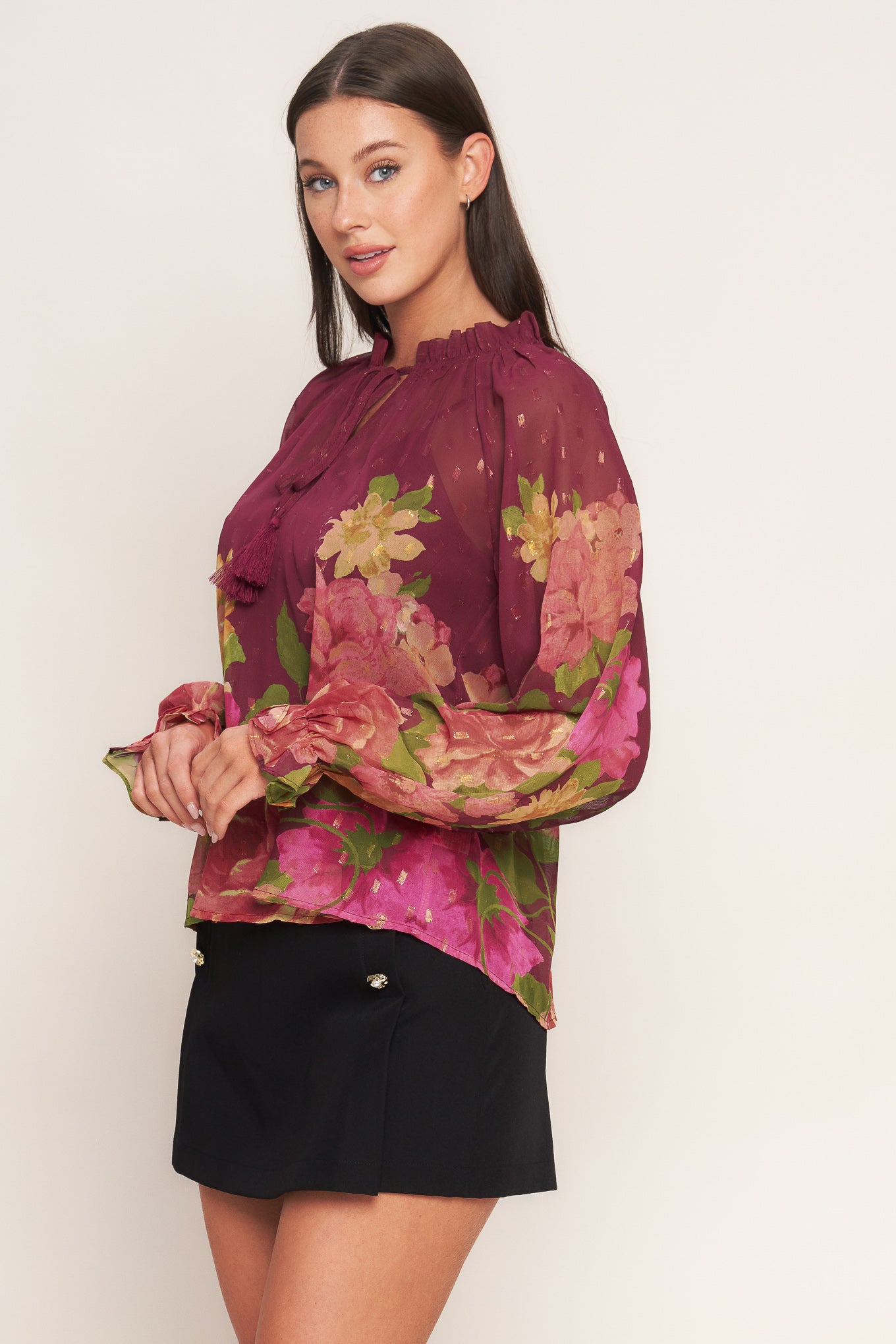 BLUSA FLORA ROMANTICA TECIDA