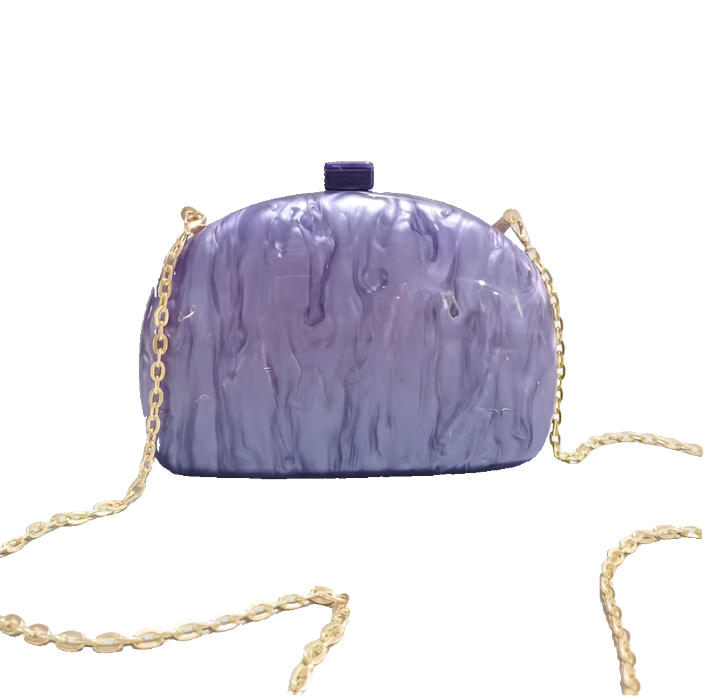 Acrylic Clutch or Crossbody Handbag - White.