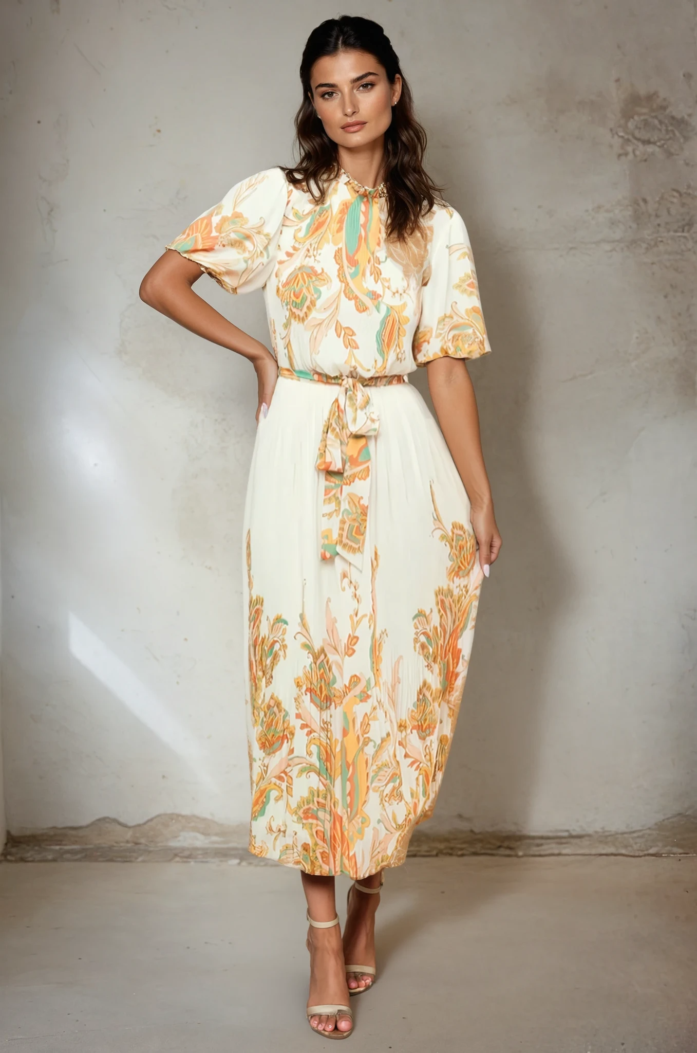 ENCHANTED TO MEET WOVEN MIDI DRESS