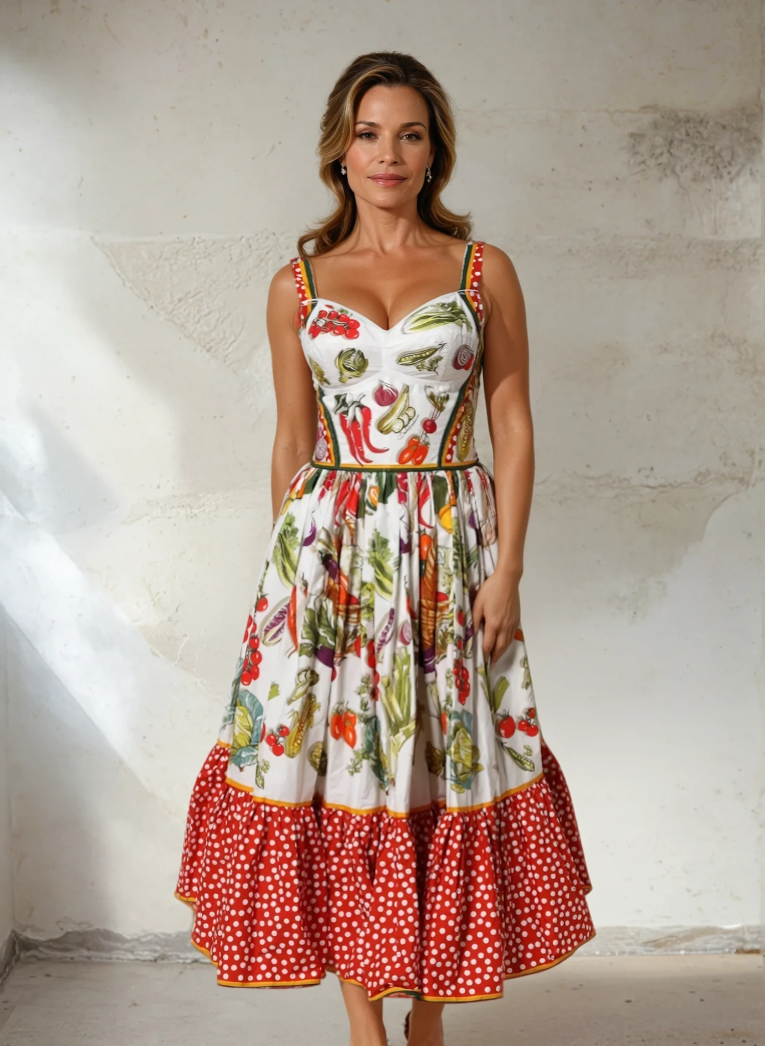 Dolce & Gabbana White Vegetables Sleeveless A-line Dress - MaraFormigone