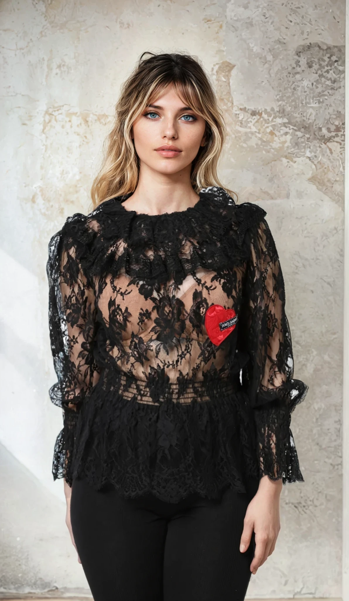 Dolce & Gabbana Black Cotton Floral Lace Women Blouse Top