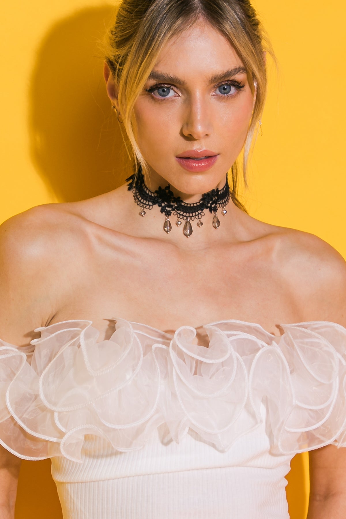 SEXY LACE PEARL CHOKER NECKLACE - MaraFormigone