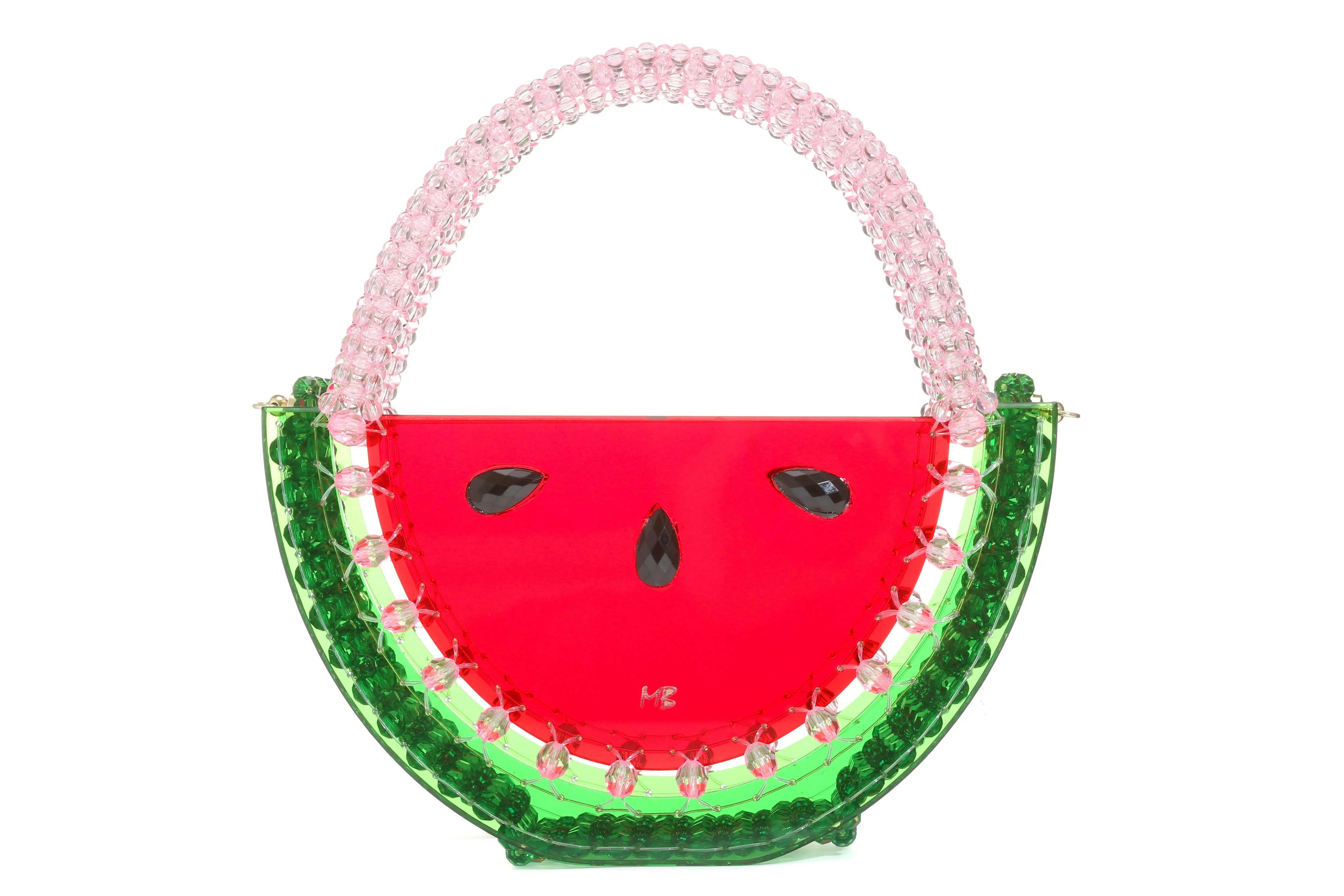 Beautify watermelon handbag beaded acrylic bag.
